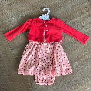 NWT Carter’s Ladybug dress with red 3-button cardi